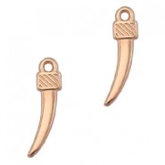 DQ metal charm 19mm Shark tooth Rosegold