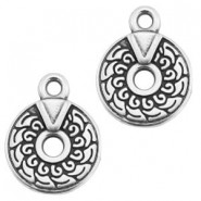 DQ metal charm Bohemian style with hole Antique silver