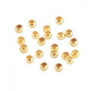 DQ metal Crimp beads 3.0mm Gold