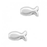 DQ metal bead Fish Antique silver