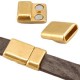 DQ metal magnetic clasp 20x13mm for 10mm Flat cord Gold
