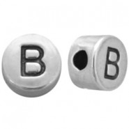 DQ metal alphabet bead letter B Antique silver