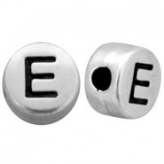 DQ metal alphabet bead letter E Antique silver