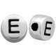 DQ metal alphabet bead letter E Antique silver