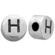 DQ metal alphabet bead letter H Antique silver