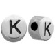 DQ metal alphabet bead letter K Antique silver