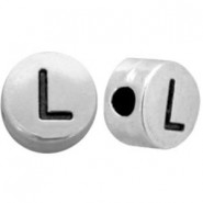 DQ metal alphabet bead letter L Antique silver