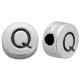 DQ metal alphabet bead letter Q Antique silver