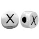 DQ metal alphabet bead letter X Antique silver