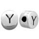 DQ metal alphabet bead letter Y Antique silver