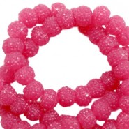 Sparkling resin beads 8mm Vintage fuchsia