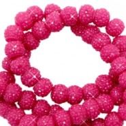 Sparkling resin beads 8mm Yarrow pink