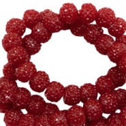 Sparkling resin beads 6mm Port red