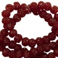 Sparkling resin beads 8mm Tawny port red