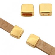 DQ metal end cap (Ø5x2mm) with 2 stringing holes Gold
