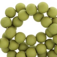 Acrylic beads 8mm round Matt Olive green
