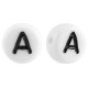 Acrylic alphabet beads letter A White