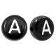 Acrylic alphabet beads letter A Black