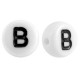 Acrylic alphabet beads letter B White