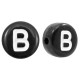 Acrylic alphabet beads letter B Black