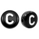 Acrylic alphabet beads letter C Black