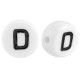 Acrylic alphabet beads letter D White