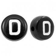 Acrylic alphabet beads letter D Black