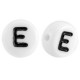 Acrylic alphabet beads letter E White