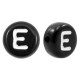 Acrylic alphabet beads letter E Black