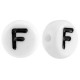 Acrylic alphabet beads letter F White