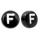 Acrylic alphabet beads letter F Black