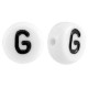 Acrylic alphabet beads letter G White