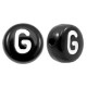 Acrylic alphabet beads letter G Black