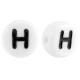 Abalorios alfabeto acrílico letra H - Blanco