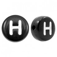 Acrylic alphabet beads letter H Black