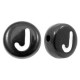 Acrylic alphabet beads letter J Black