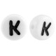 Acrylic alphabet beads letter K White