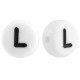Acrylic alphabet beads letter L White