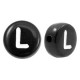 Acrylic alphabet beads letter L Black