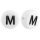 Acrylic alphabet beads letter M White