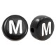 Acrylic alphabet beads letter M Black