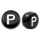 Acrylic alphabet beads letter P Black