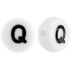 Acrylic alphabet beads letter Q White