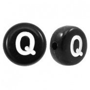 Acrylic alphabet beads letter Q Black