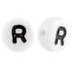 Acrylic alphabet beads letter R White