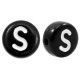 Acrylic alphabet beads letter S Black