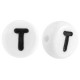 Acrylic alphabet beads letter T White
