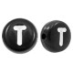 Acrylic alphabet beads letter T Black