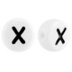 Abalorios alfabeto acrílico letra X - Blanco