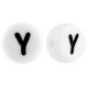 Acrylic alphabet beads letter Y White